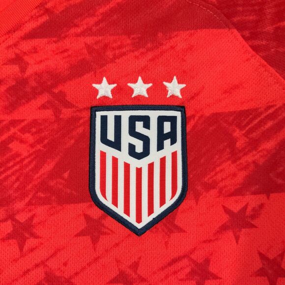 Nike Dri-Fit USA Soccer Jersey Womens Large Short Sleeve Red Crew Neck - Picture 4 of 14